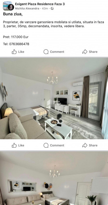 Garsoniera Exigent Plaza Residence  Faza 3